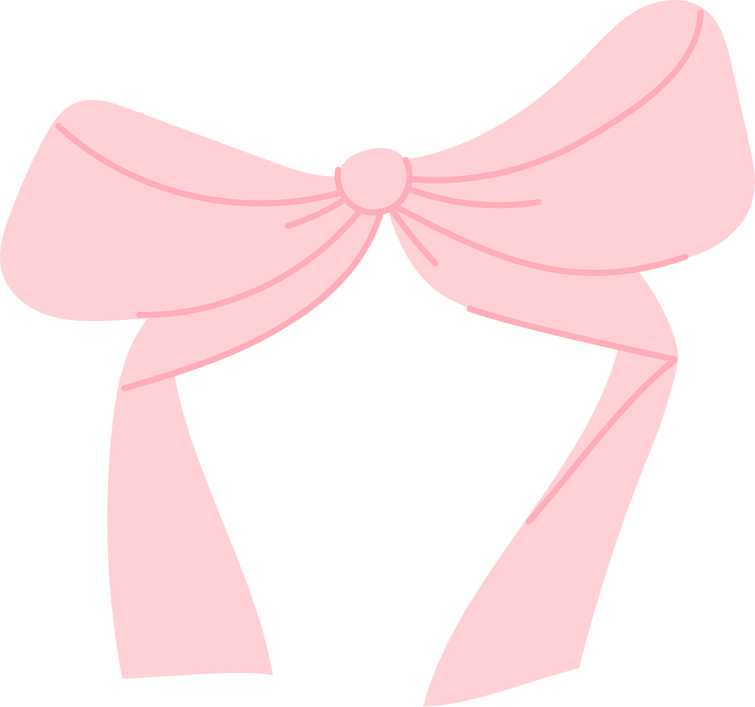 Cute coquette pink ribbon bow